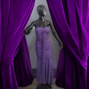Elegant Purple Strapless Evening Dress